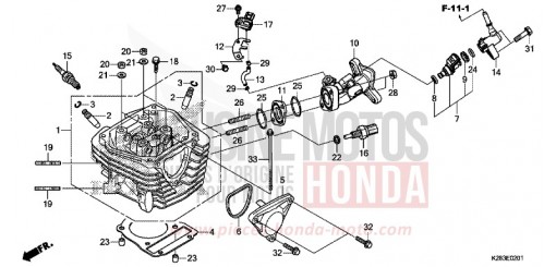 ZYLINDERKOPF (CRF125F/FB K) CRF125FBK de 2019